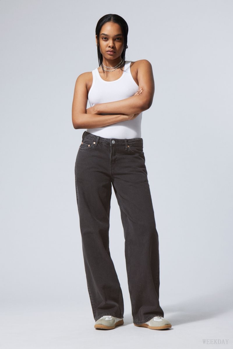 Weekday Ample Low Loose Jeans Black | MUZB1075