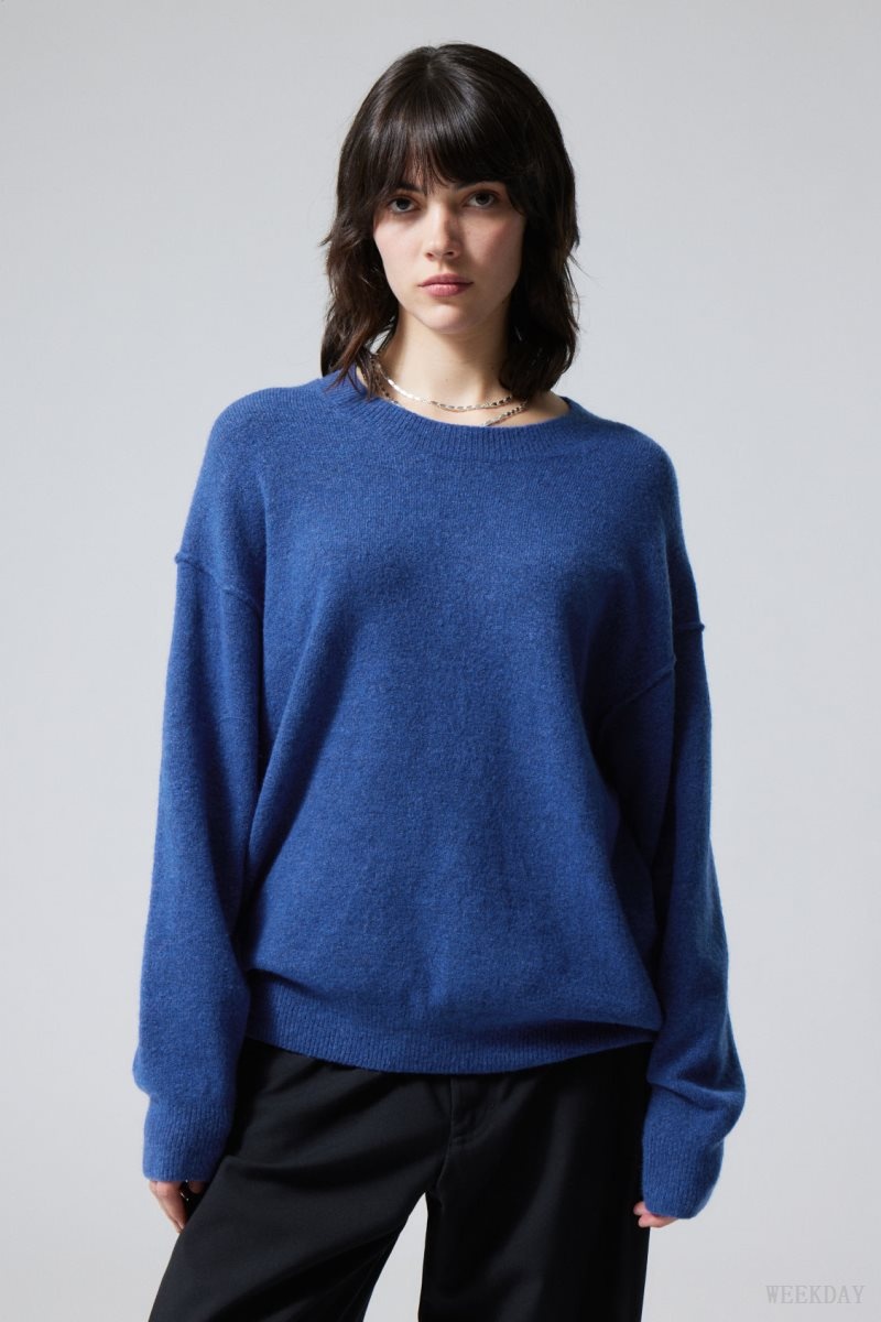 Weekday Annie Knit Sweater Blue | ZPKC3597