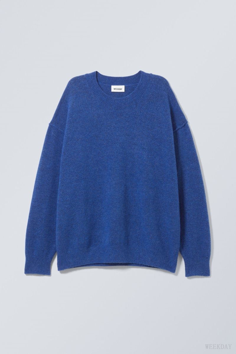 Weekday Annie Knit Sweater Blue | ZPKC3597