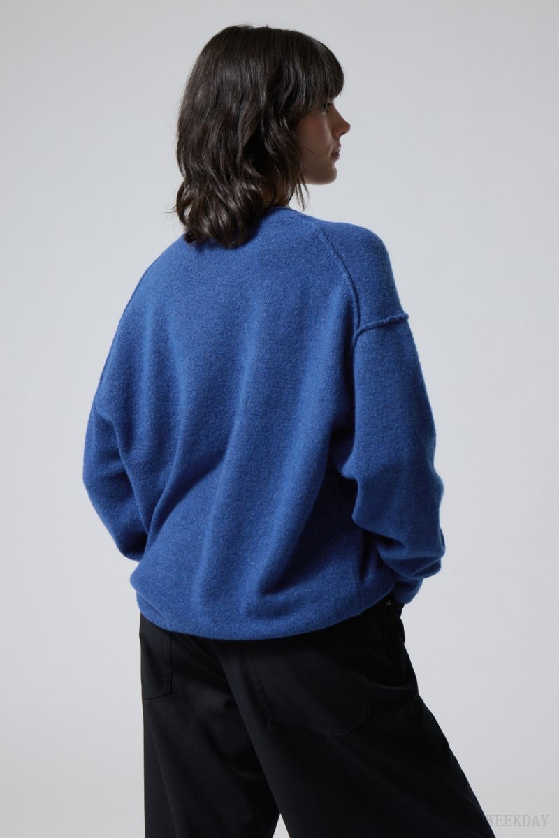 Weekday Annie Knit Sweater Blue | ZPKC3597