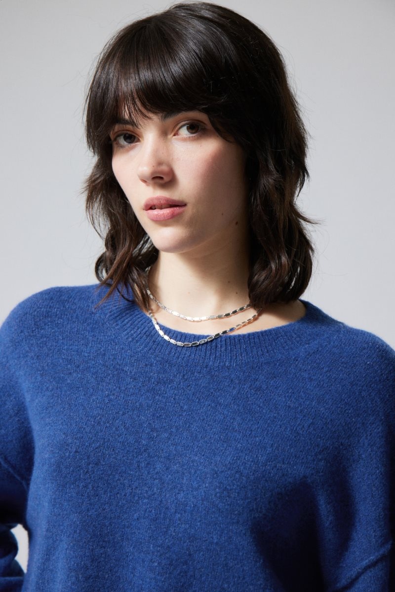 Weekday Annie Knit Sweater Blue | ZPKC3597