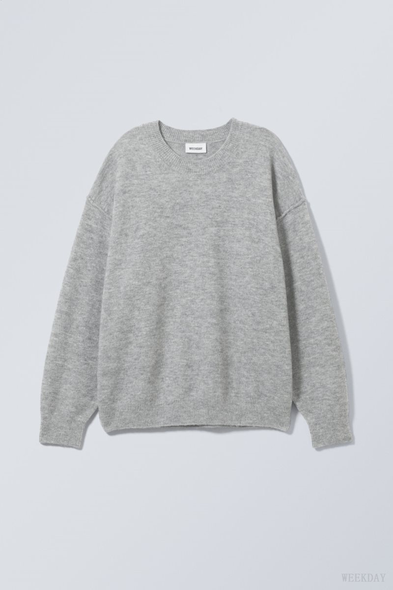 Weekday Annie Knit Sweater Grey | COHM4649