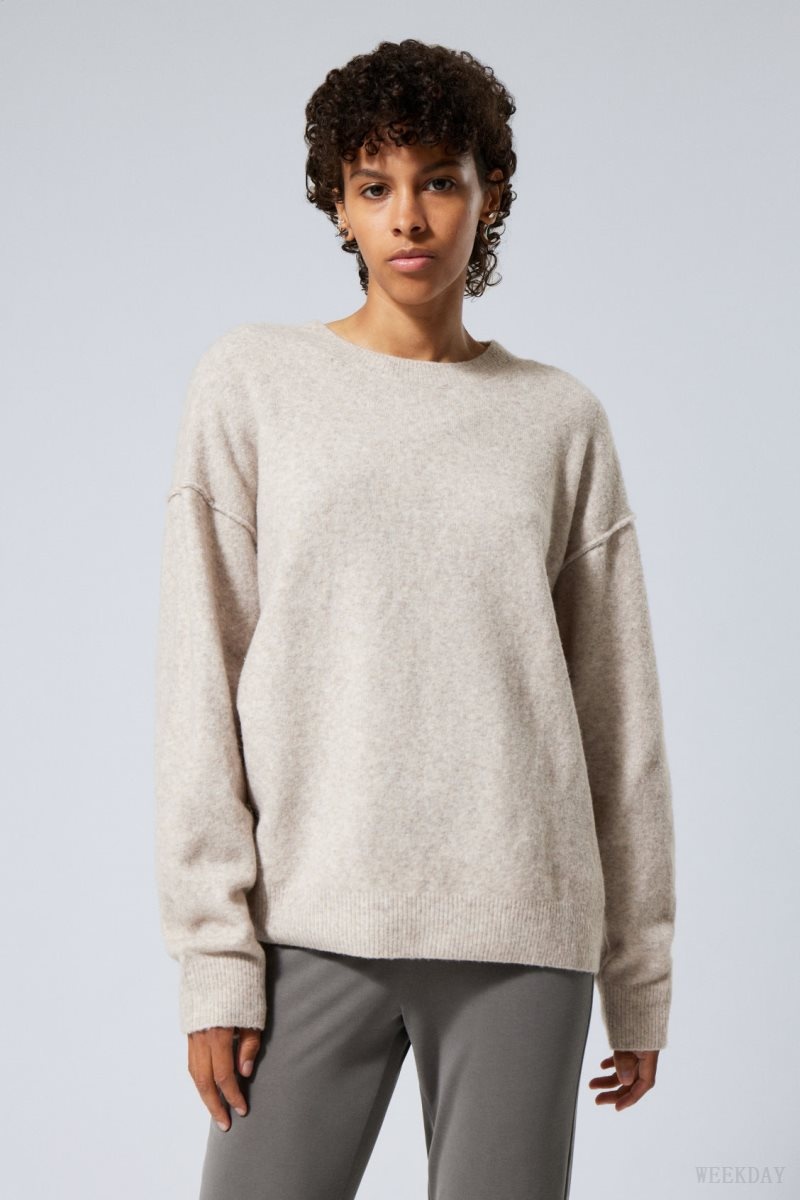 Weekday Annie Knit Sweater Light Mole | LYNH4705