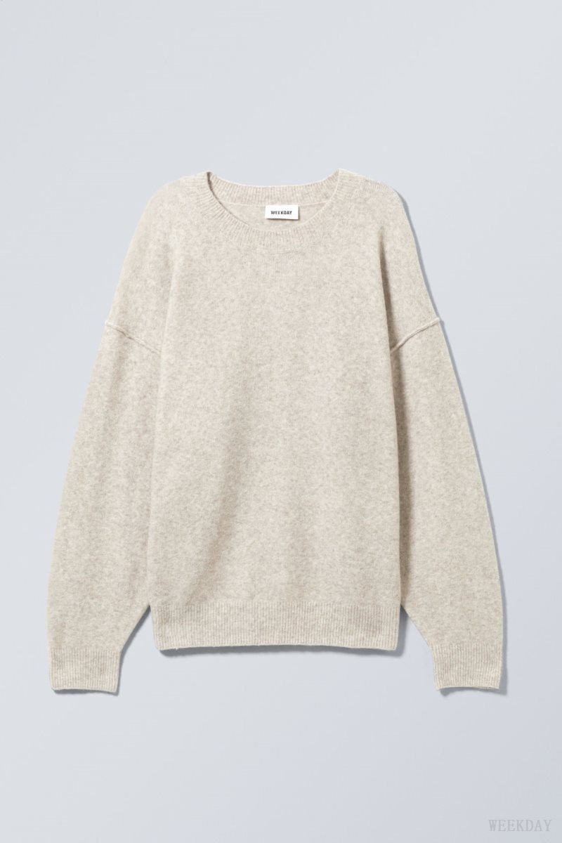 Weekday Annie Knit Sweater Light Mole | LYNH4705