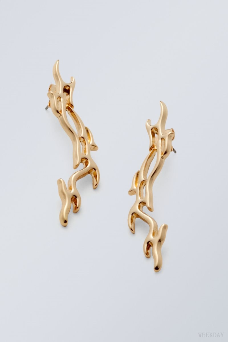 Weekday Asta Earrings Gold | IHAU3660