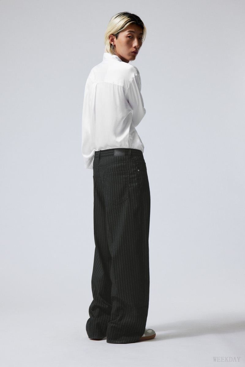 Weekday Astro Baggy Suit Trousers Black | DFTI1184