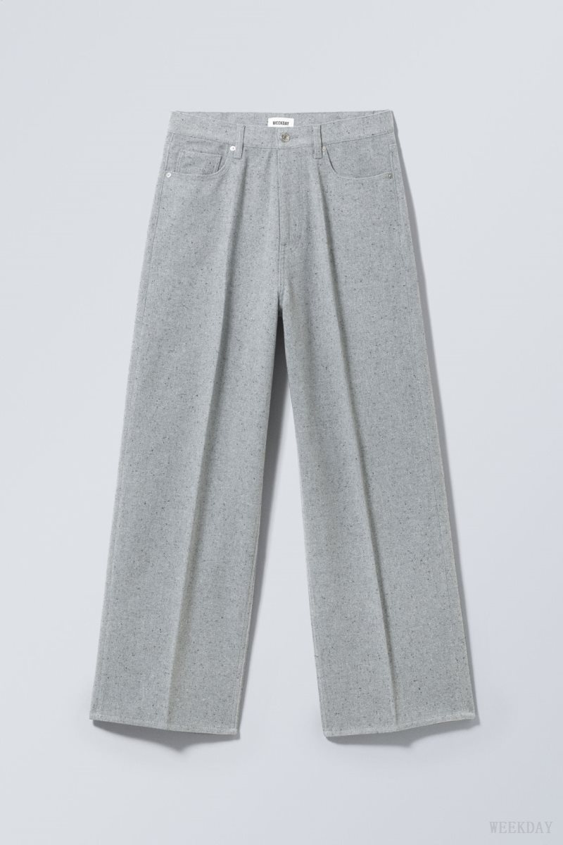 Weekday Astro Baggy Suit Trousers Light Grey | AYFZ1100