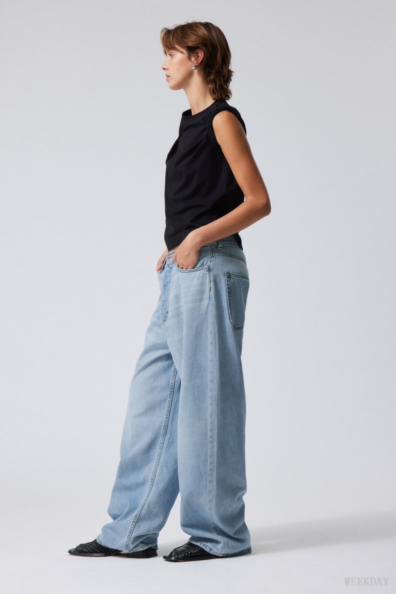 Weekday Astro Loose Baggy Jeans Blue | DLWU0270