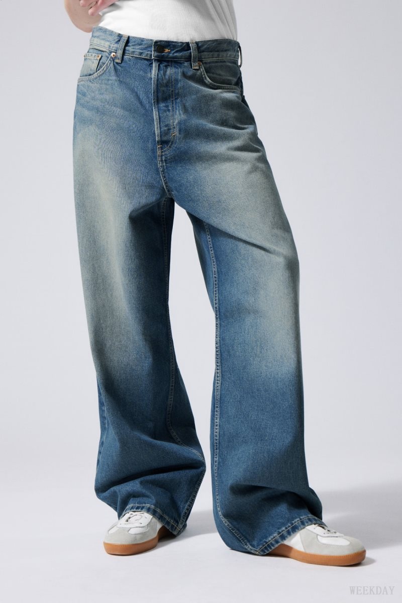 Weekday Astro Loose Baggy Jeans Blue | JHPH4132