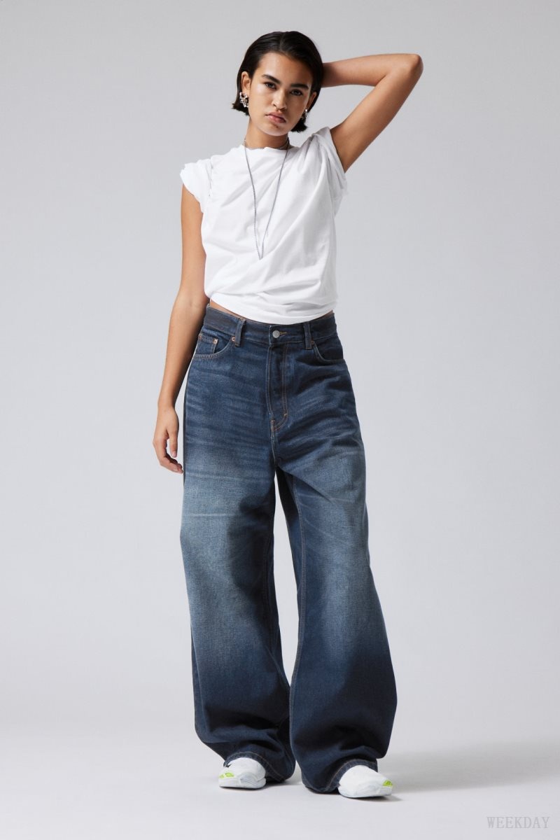 Weekday Astro Loose Baggy Jeans Blue | UCAI1263