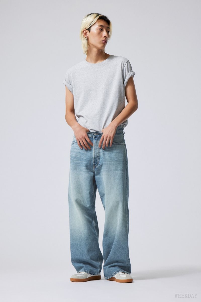 Weekday Astro Loose Baggy Jeans Blue | UMUE5470