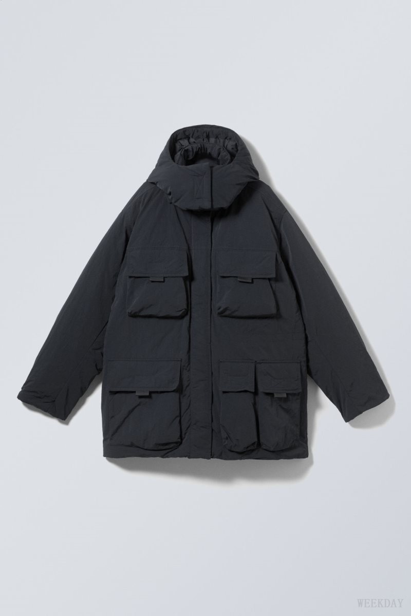 Weekday Attila Padded Parka Black | ECAC8443