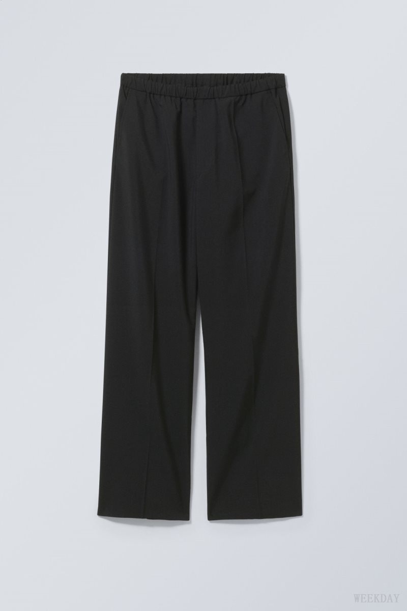 Weekday Axel Relaxed Suit Trousers Black | ZEAA4237