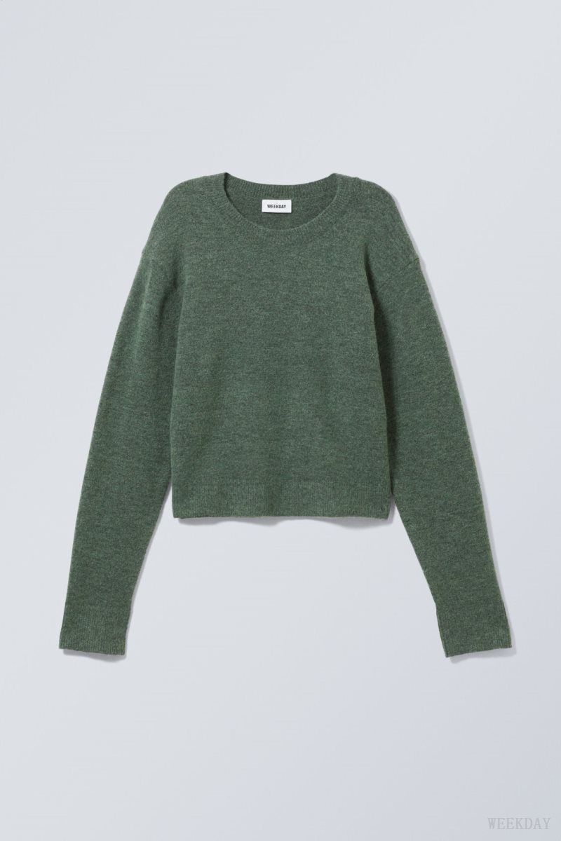 Weekday Ayla Sweater Dark Green | ROGO2781