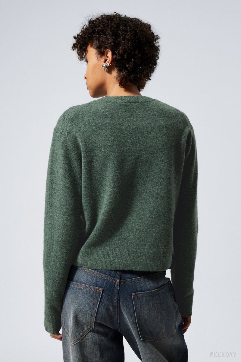 Weekday Ayla Sweater Dark Green | ROGO2781