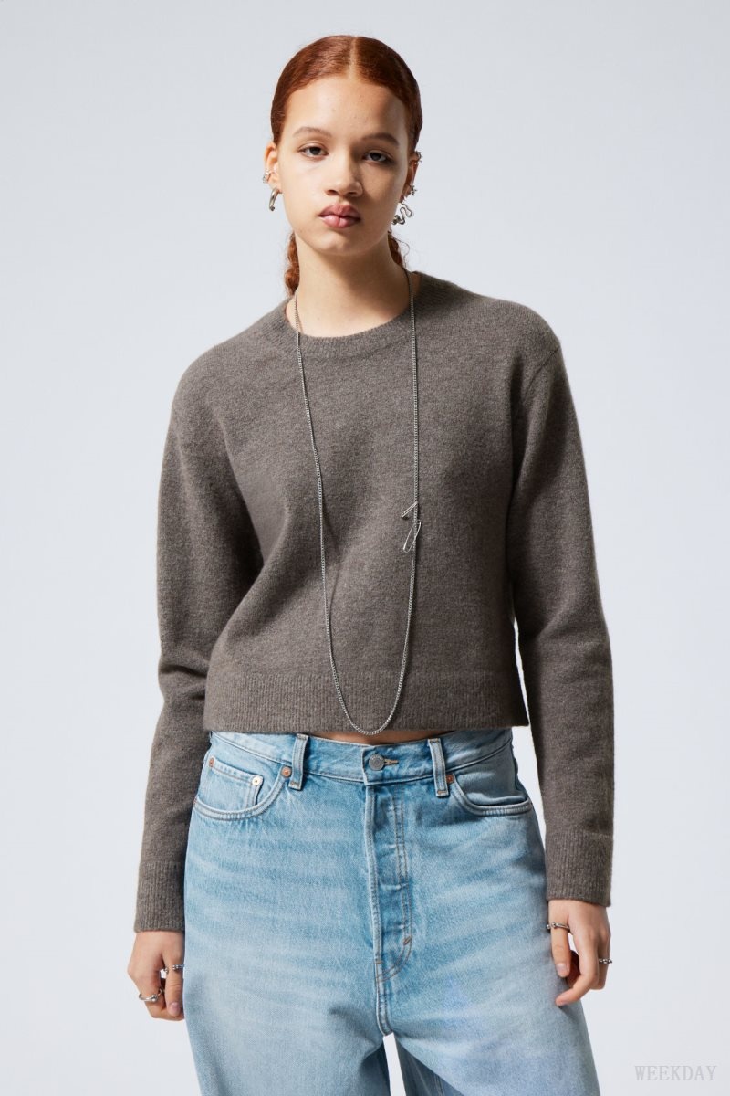 Weekday Ayla Sweater Dark Mole | ASHE8143