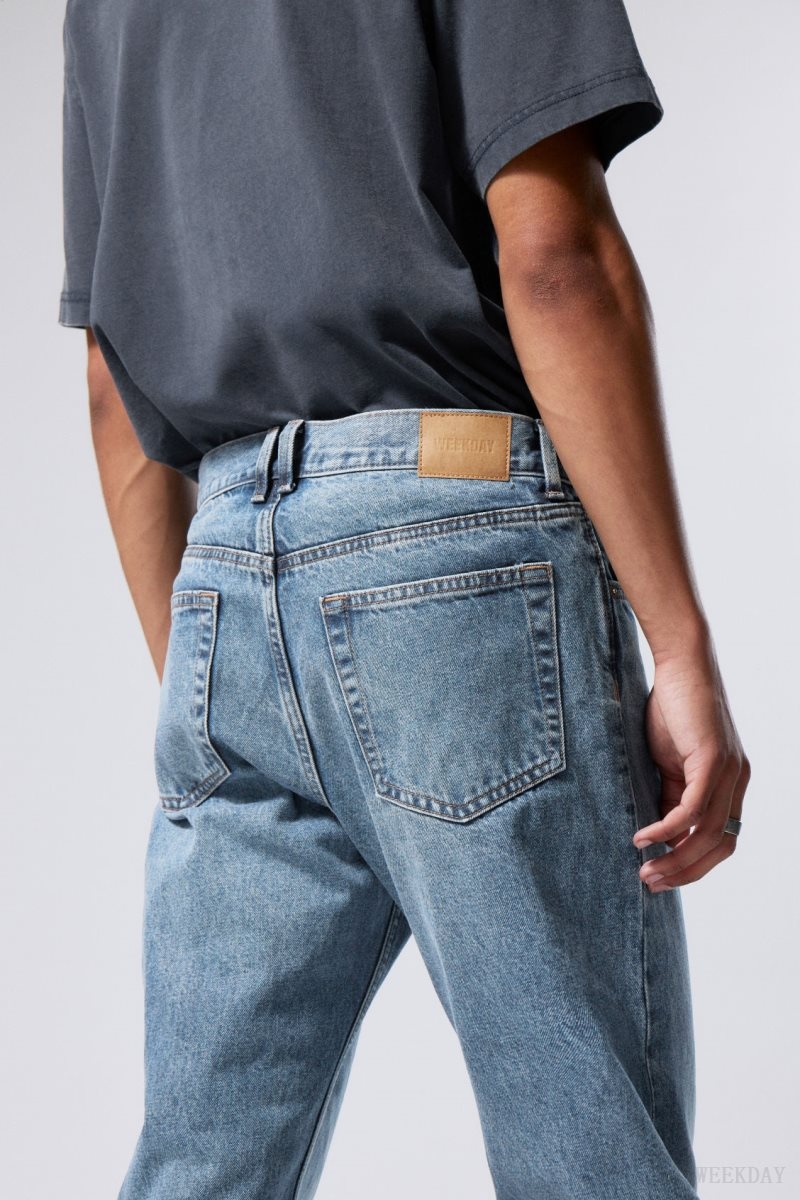 Weekday Barrel Relaxed Tapered Jeans Blue | OQLQ3341