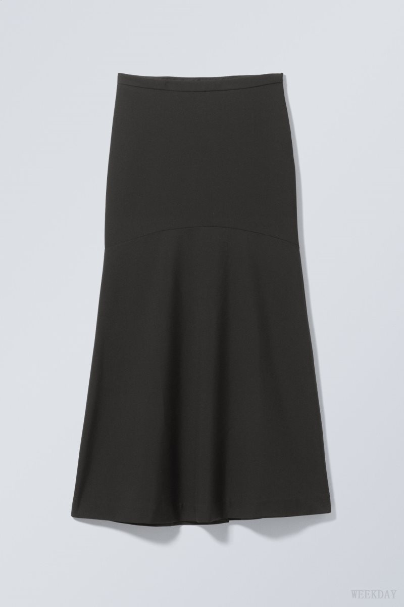 Weekday Base Long Skirt Black | SKIE1698