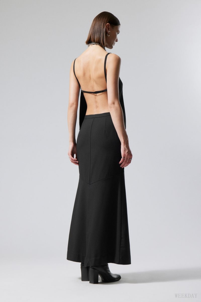 Weekday Base Long Skirt Black | SKIE1698