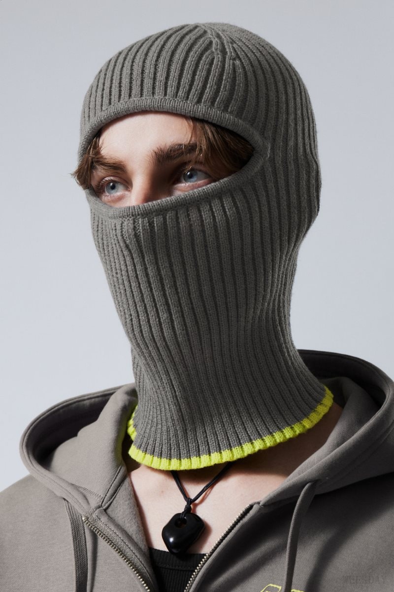 Weekday Bell Balaclava Grey / Yellow | KHTF0648