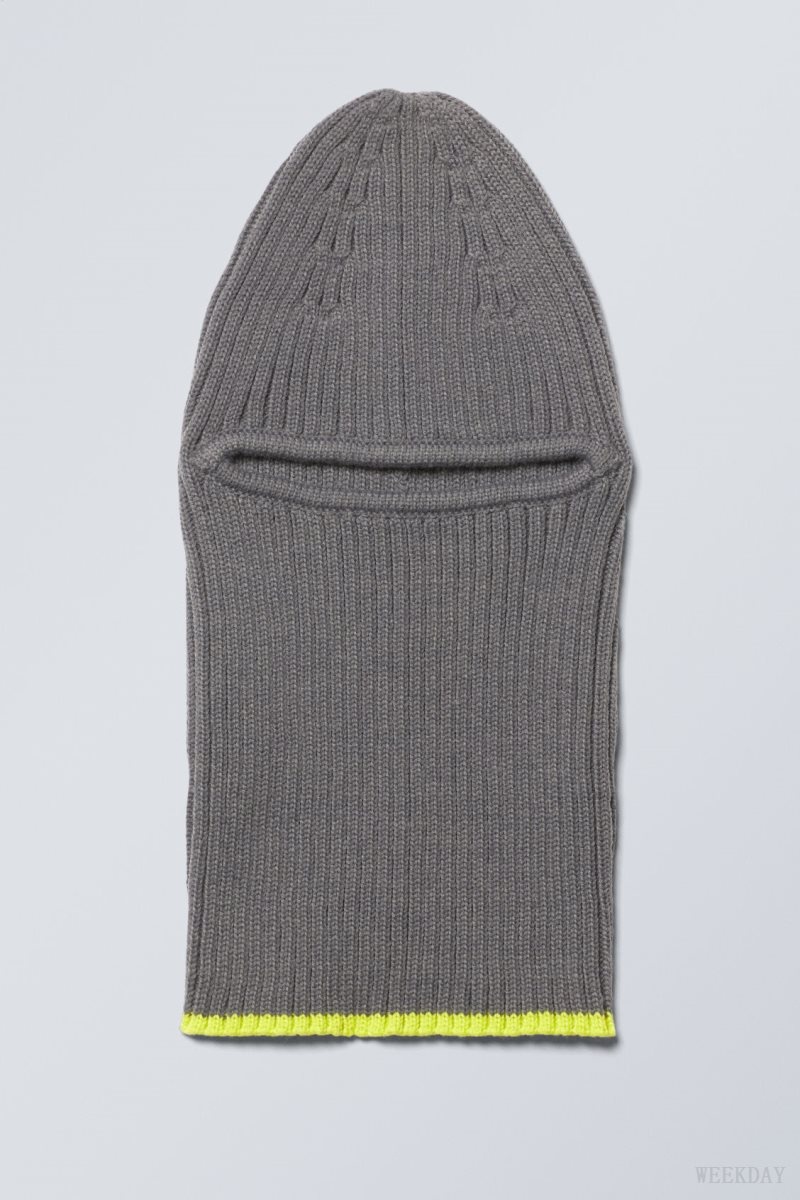 Weekday Bell Balaclava Grey / Yellow | KHTF0648