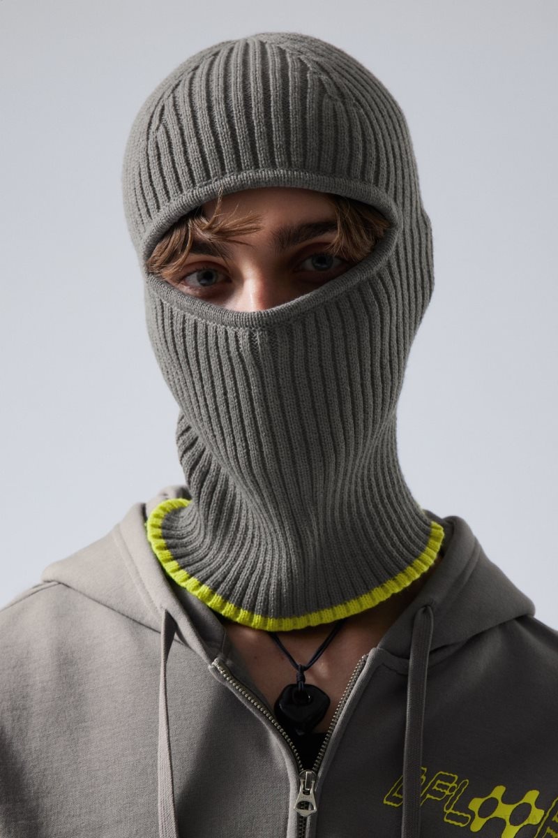 Weekday Bell Balaclava Grey / Yellow | KHTF0648