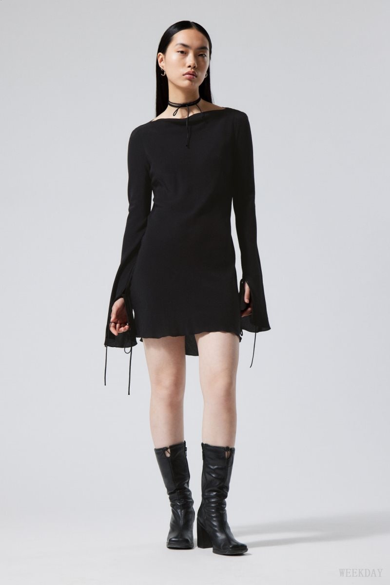 Weekday Bella Mini Dress Black | NCVQ3329