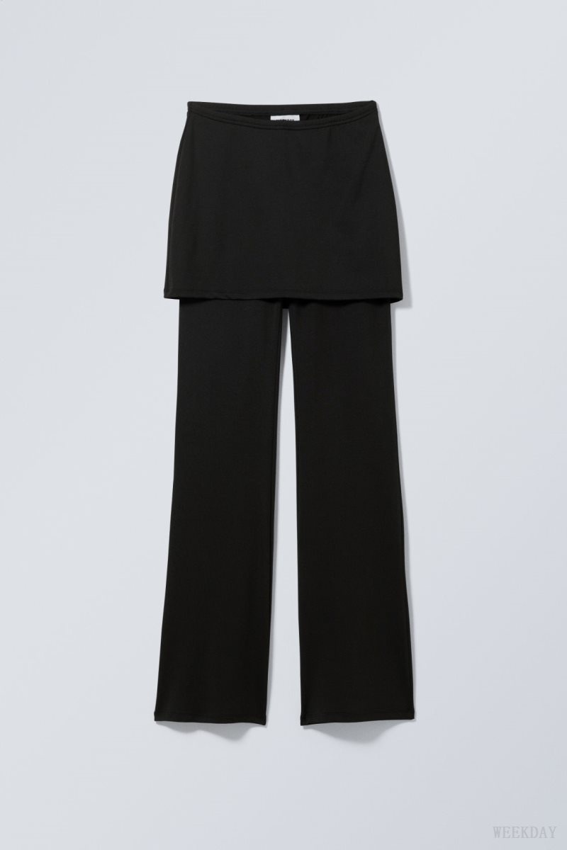 Weekday Bella Skirt Trousers Black | LDBW3960