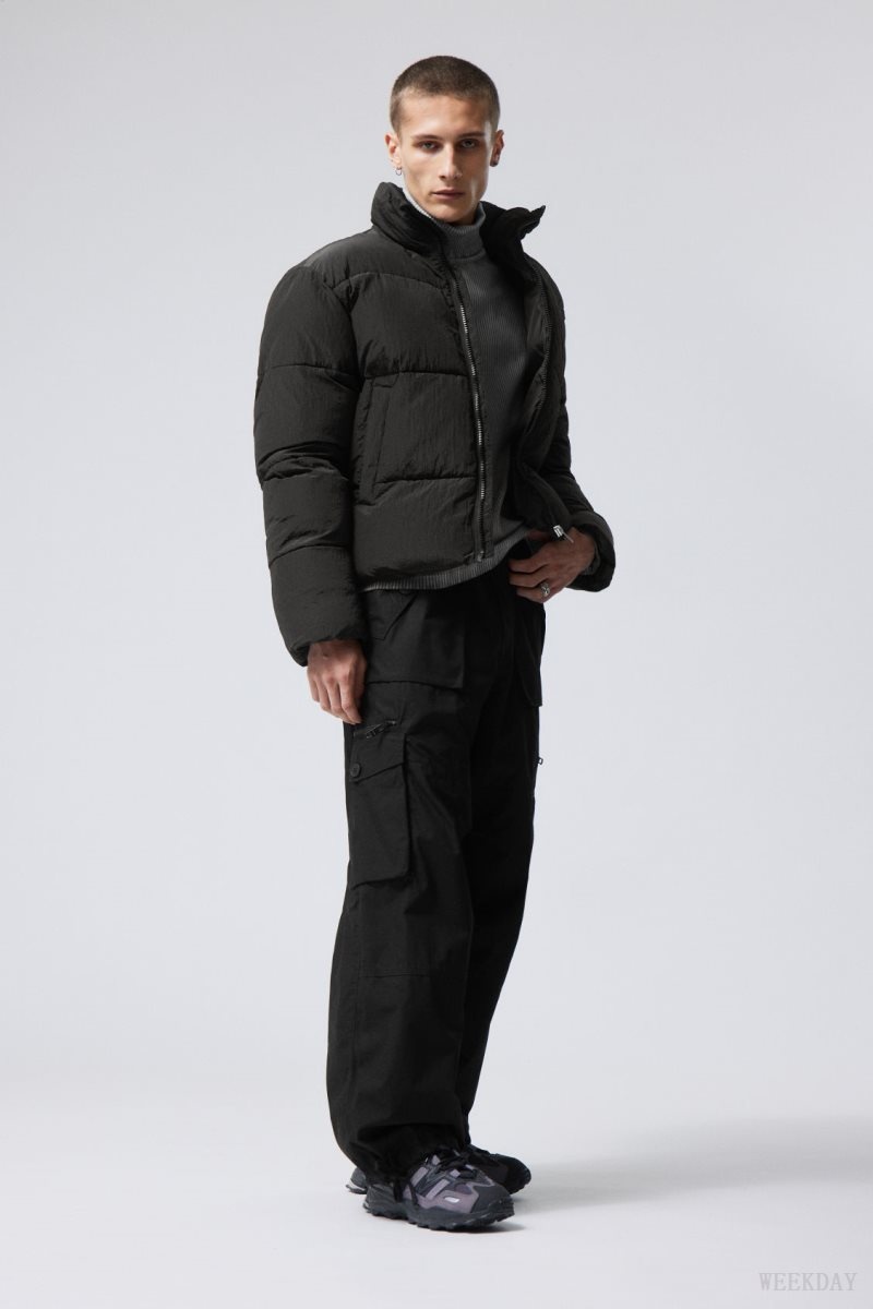 Weekday Ben Ripstop Puffer Jacket Black | AFFW8166