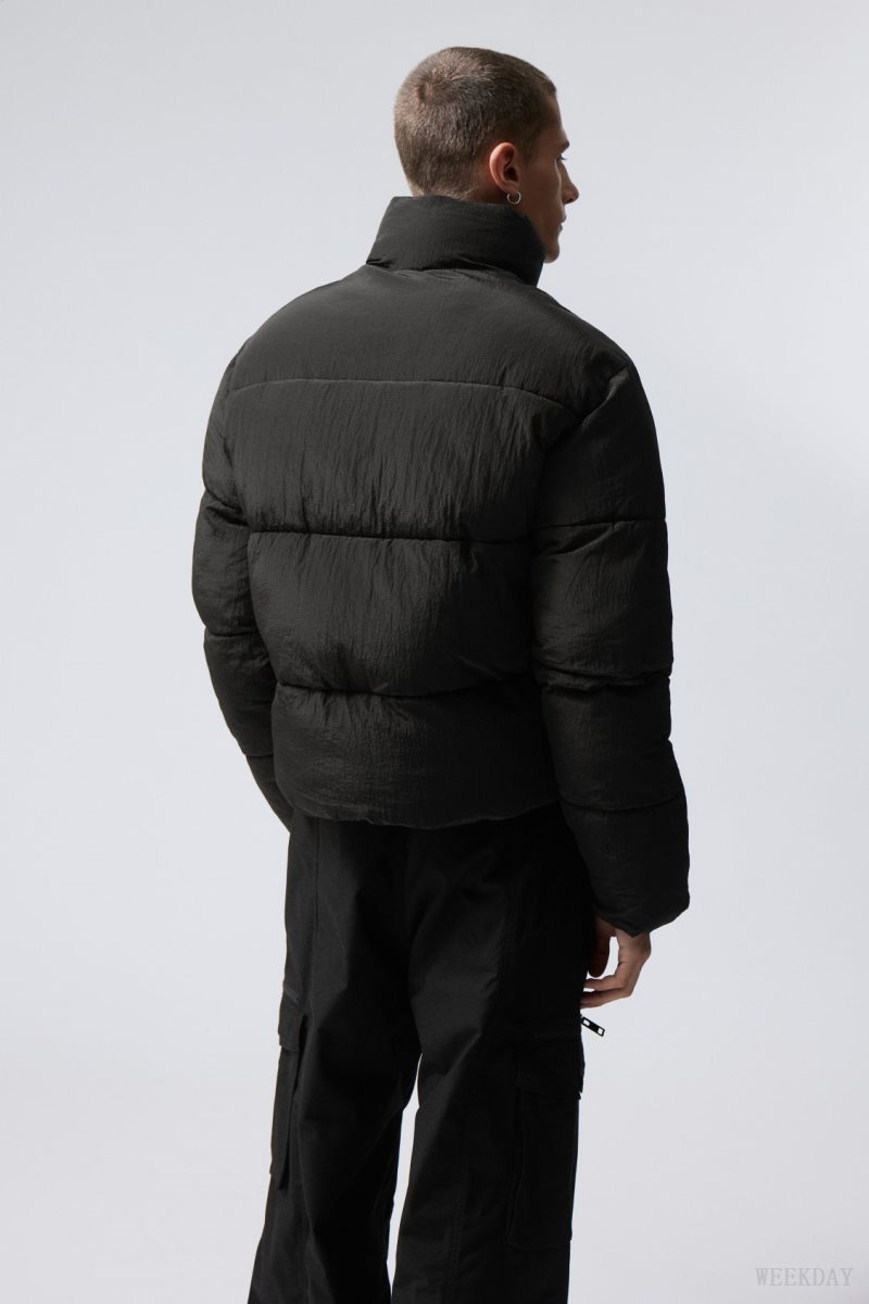 Weekday Ben Ripstop Puffer Jacket Black | AFFW8166