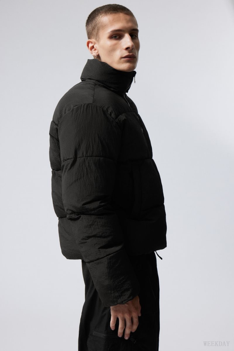 Weekday Ben Ripstop Puffer Jacket Black | AFFW8166