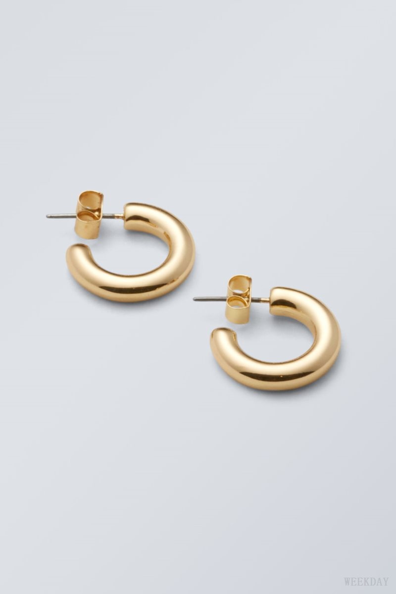 Weekday Bold Hoops Golden | NOMF8424