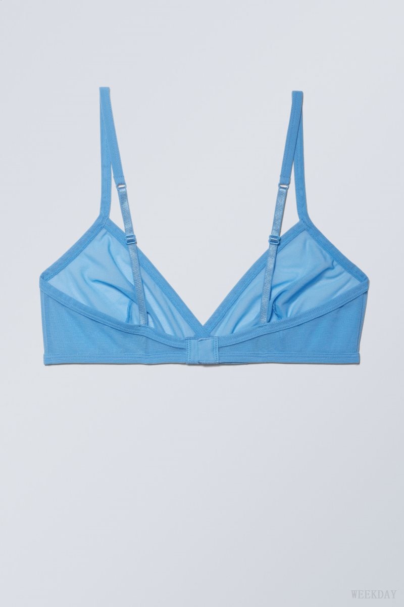 Weekday Bonnie Mesh Triangle Bralette Bralette Light Blue | JRQH3639