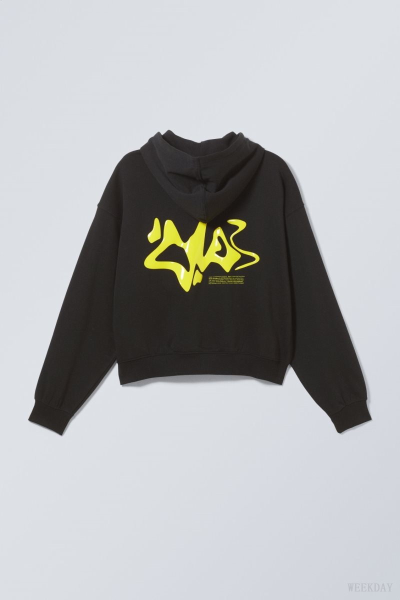 Weekday Boxy Graphic Zip Hoodie Liquid Dance | RETP1807