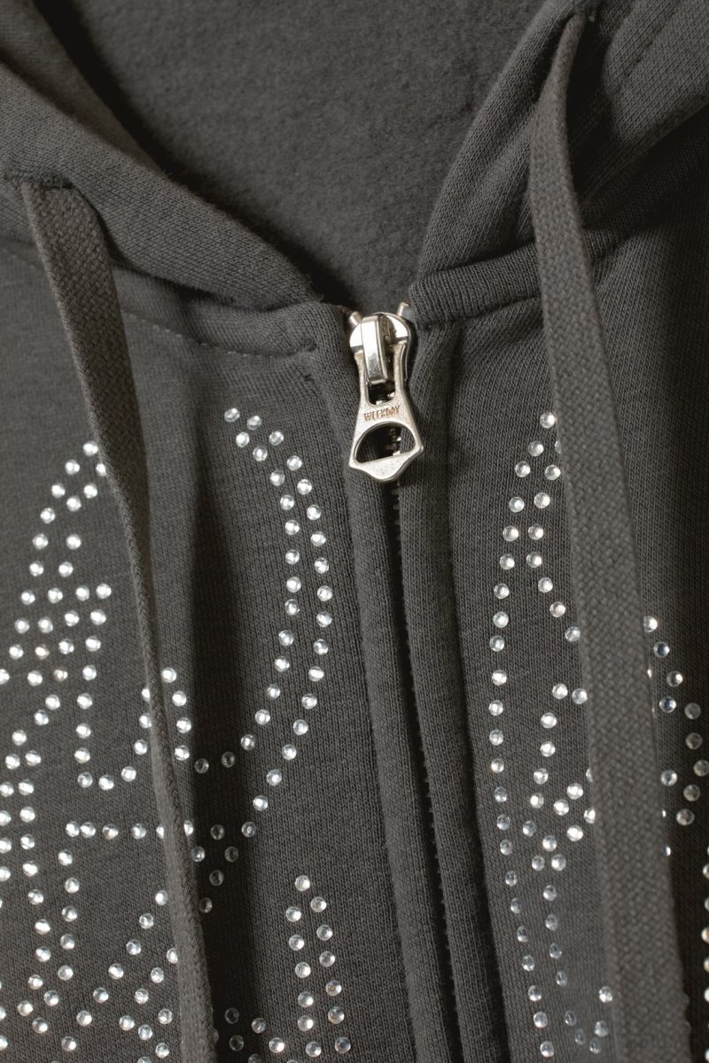 Weekday Boxy Graphic Zip Hoodie Wizard Rhinestones | OOAD5156