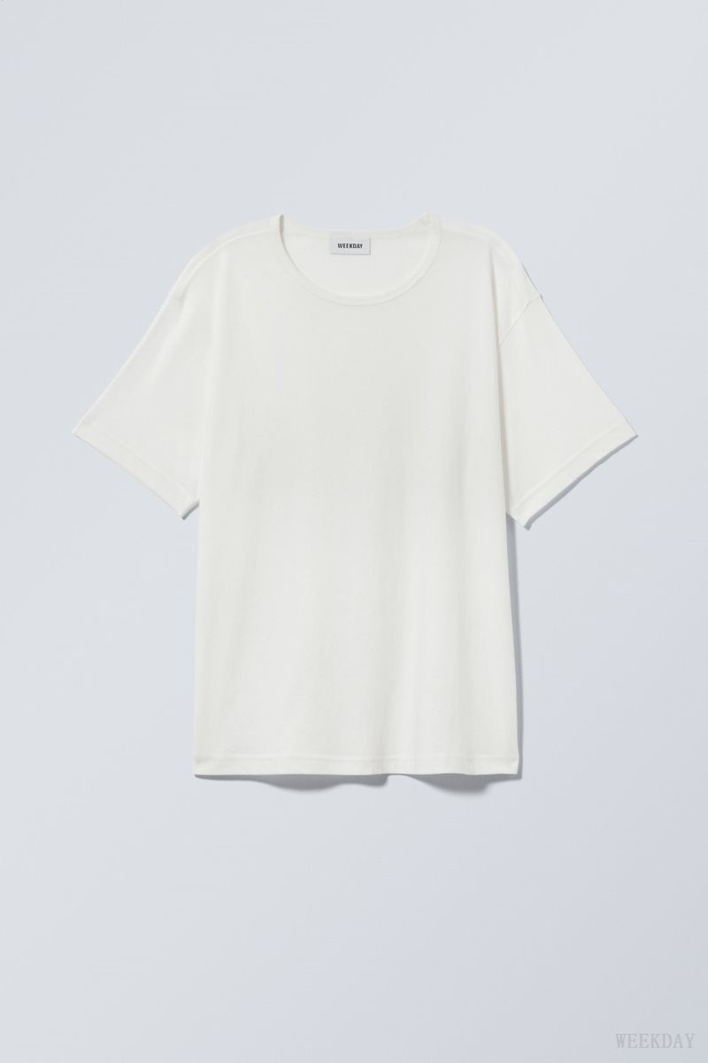 Weekday Boxy Relaxed T-shirt White | JBPR3548