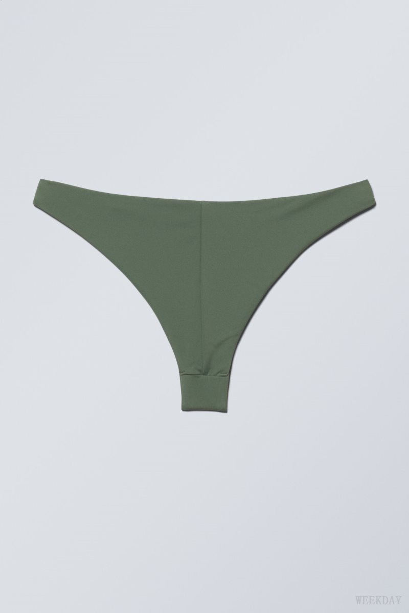 Weekday Brazilian Bikini Bottoms Khaki | ZHCQ2098