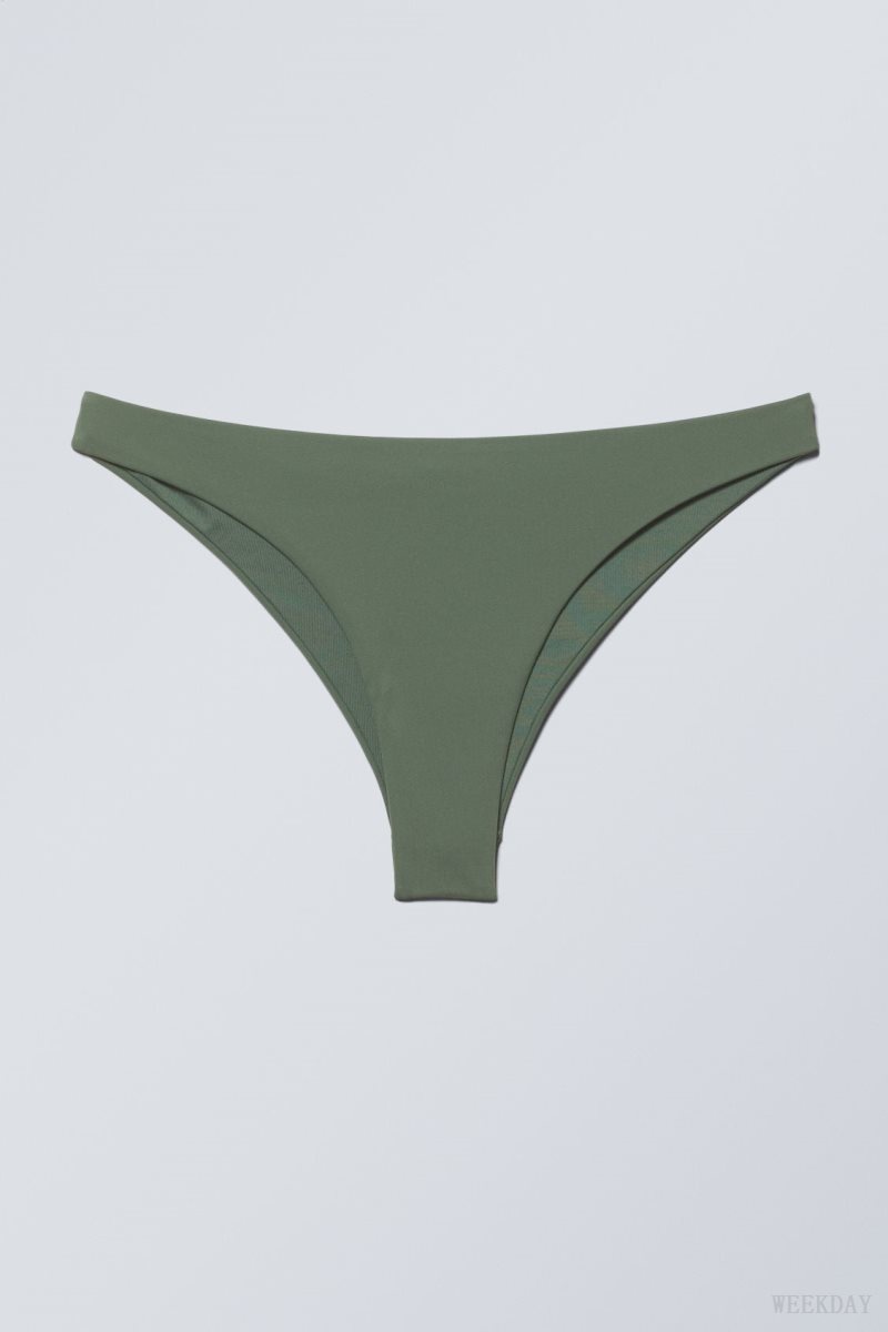 Weekday Brazilian Bikini Bottoms Khaki | ZHCQ2098