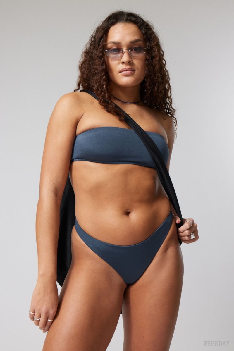 Weekday Brazilian Bikini Bottoms Navy | NWFX0350