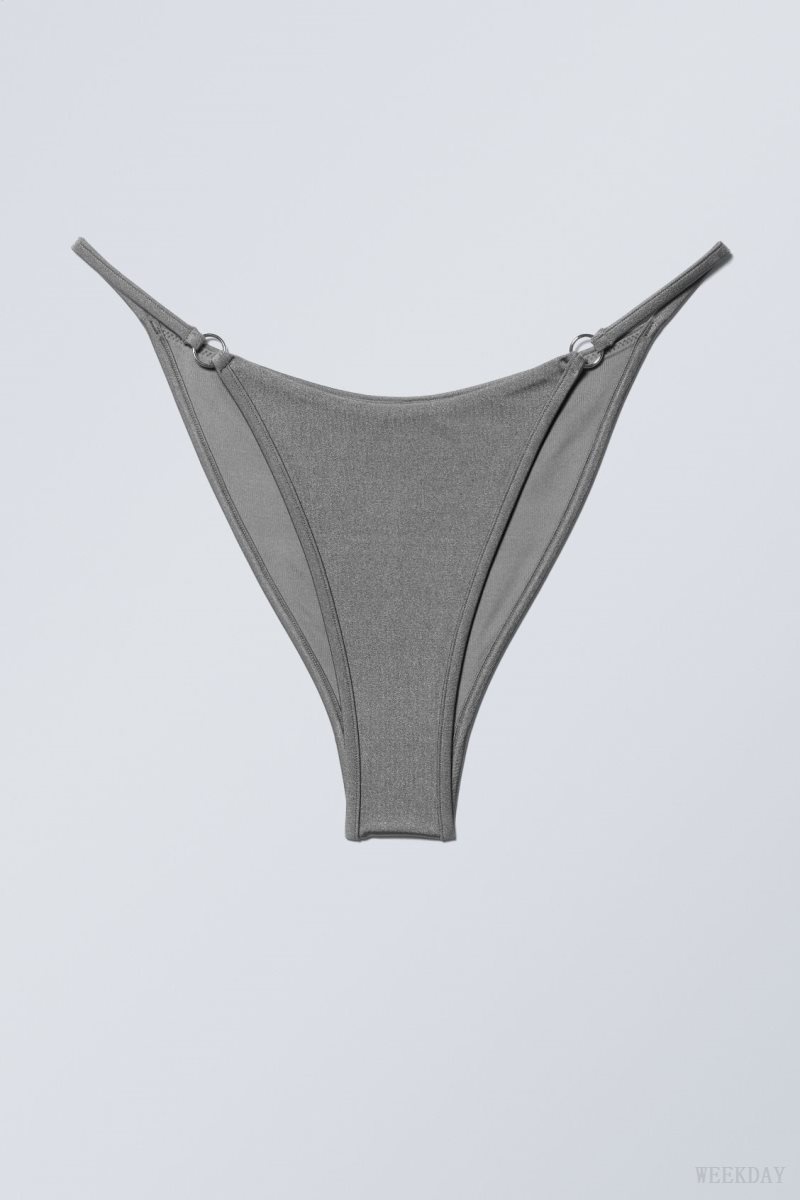 Weekday Brazilian Tanga Bikini Bottoms Grey | ODRR8554