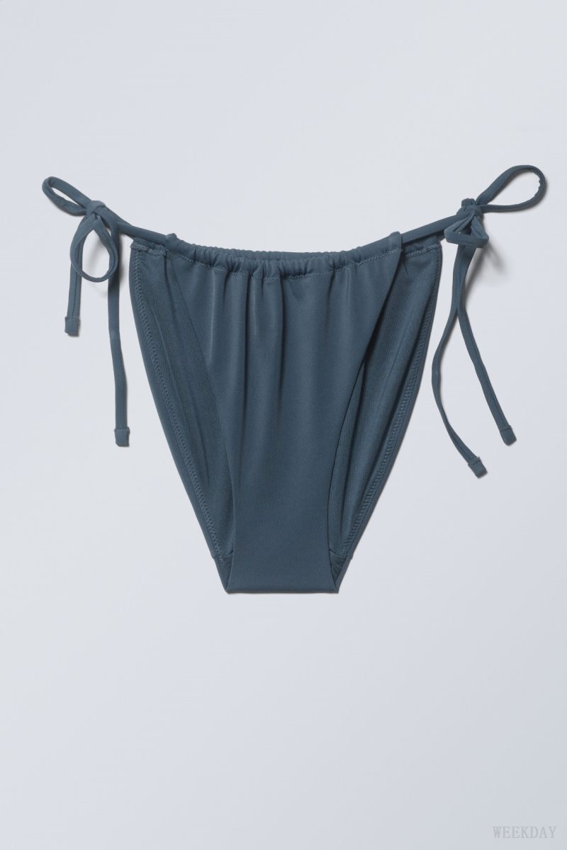 Weekday Breeze String Bikini Bottoms Navy | LRXF9960