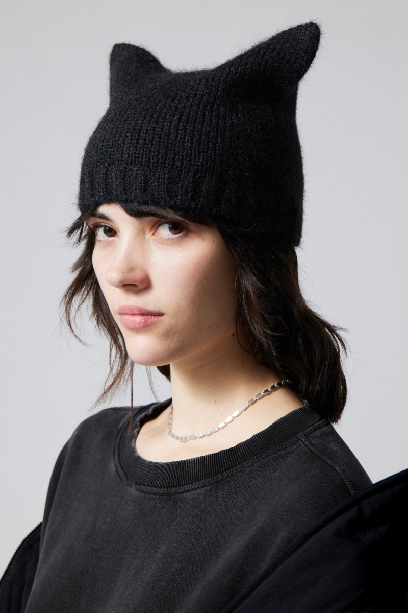 Weekday Cat Beanie Black | KFKP9916