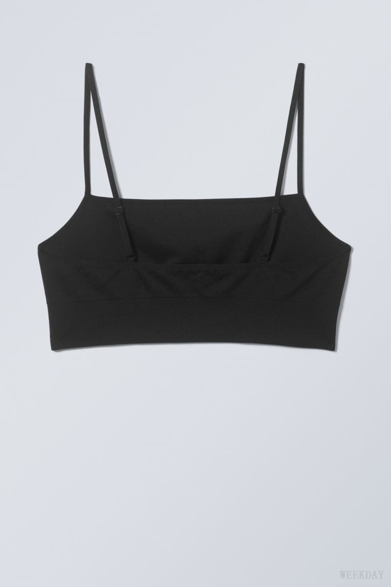 Weekday Cat Soft Bralette Bralette Black | URKJ3667