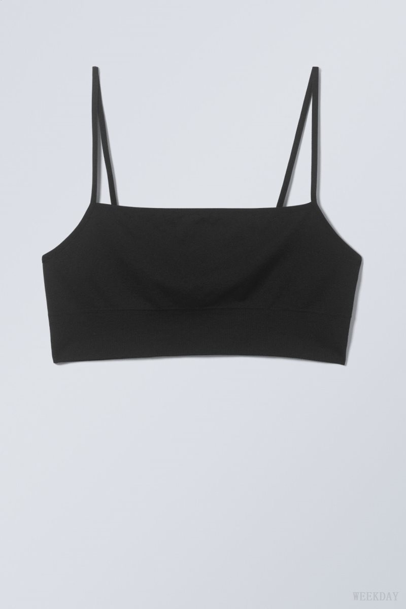 Weekday Cat Soft Bralette Bralette Black | URKJ3667