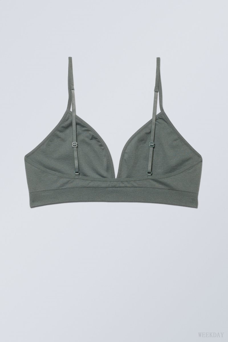 Weekday Cat Soft Triangle Bra Bra Dark Grey | SEWF6610