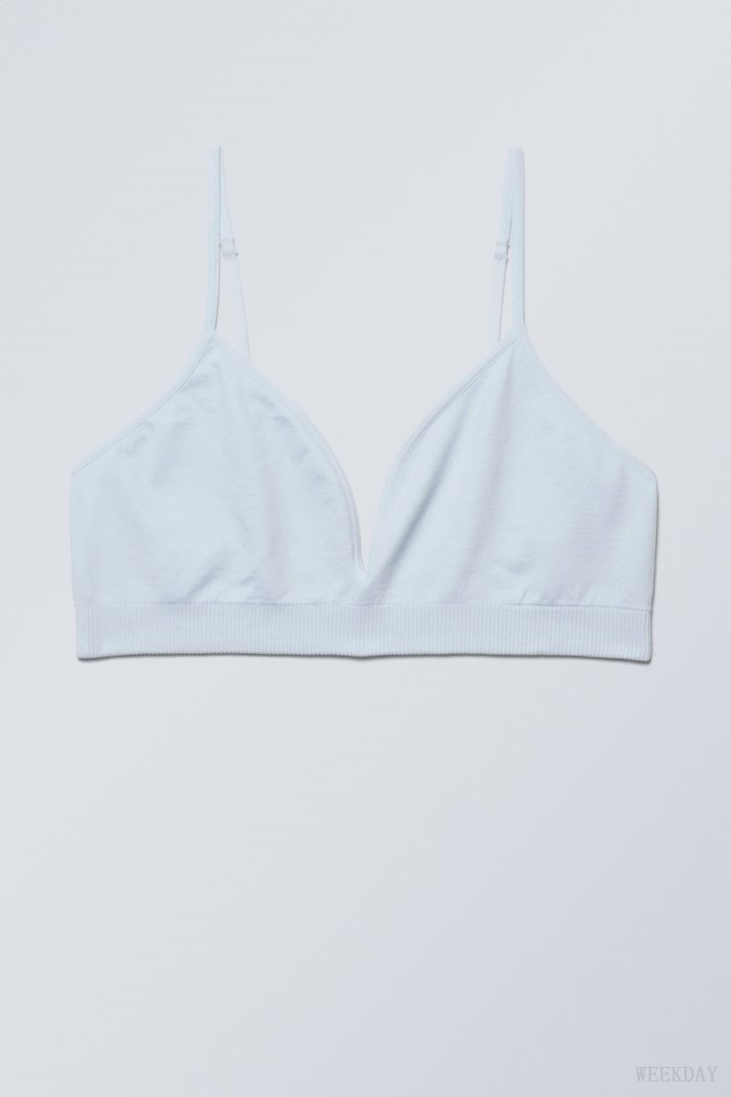 Weekday Cat Soft Triangle Bra Bra Light Blue | OHAI2139