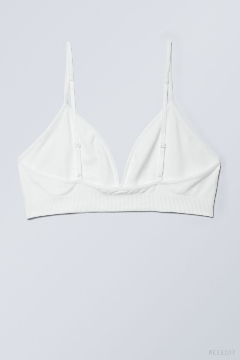 Weekday Cat Soft Triangle Bra Bra White | VPJT8336