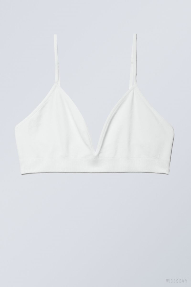 Weekday Cat Soft Triangle Bra Bra White | VPJT8336