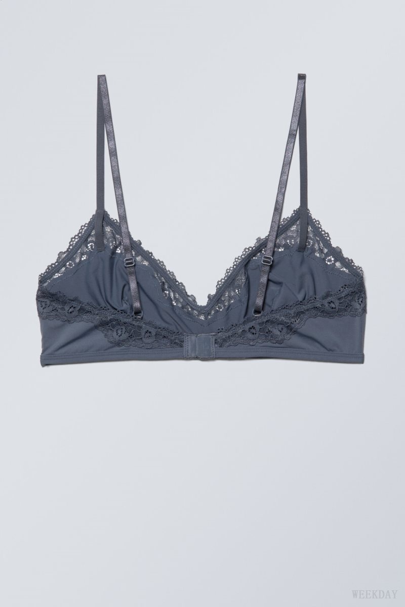 Weekday Cleo triangle bralette Bralette Blue | HJFI7057