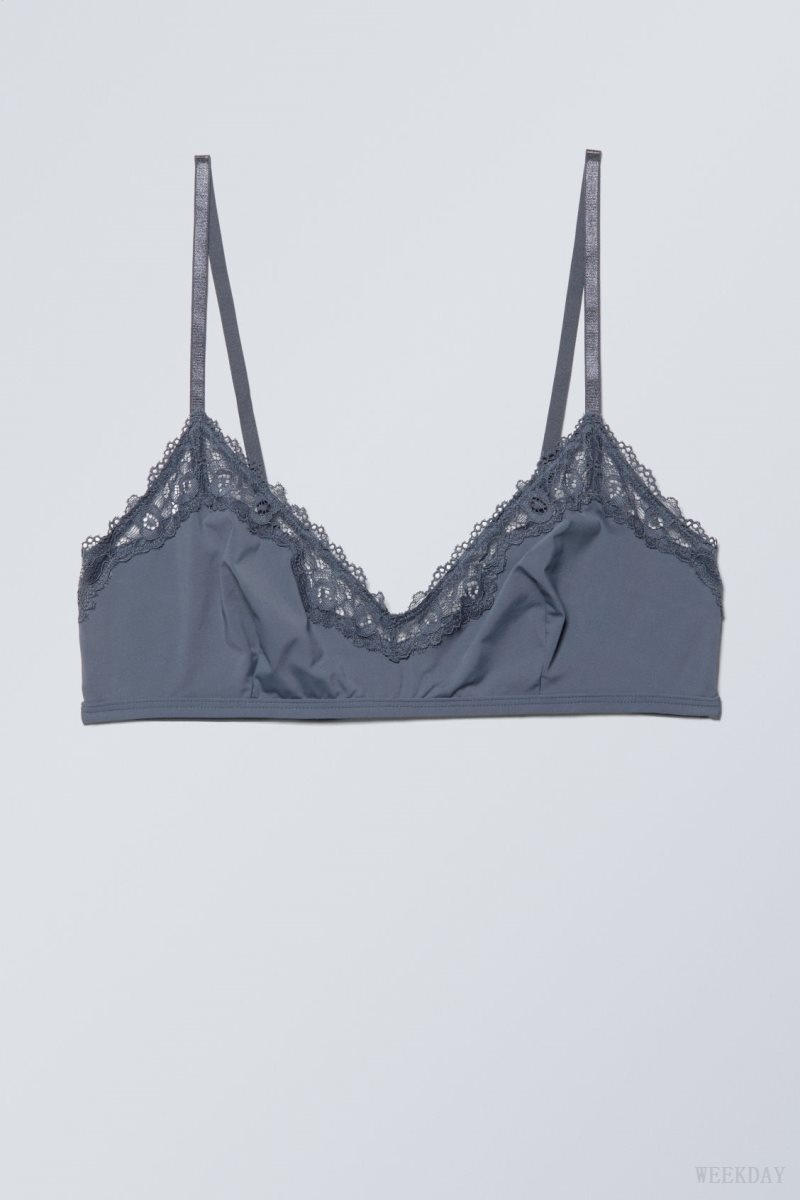 Weekday Cleo triangle bralette Bralette Blue | HJFI7057